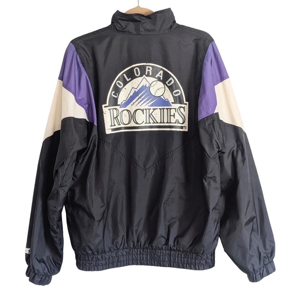 Starter Vintage 90s Co Rockies Full Zip Up Varsity Windbreaker Jacket Blokecore